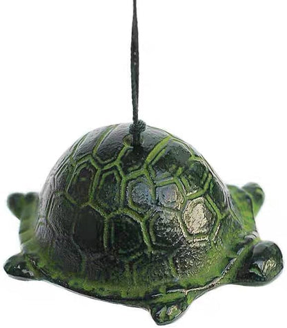 Japanese Traditional Small Wind Chimes for Outside, Iwachu Cast Iron Bless Temple Wind Bell Memorial and Sympathy Wind Chimes Outdoor or Indoor for Good Luck Garden, Tortoise