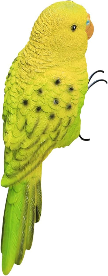 TAYASH Resin Parrot Flower Pot Hugger Decorations,Parrot Animal Sculpture Hanging Realistic Parrot Garden Ornament for Patio Yard Balcony Lawn Figurine Tree Decor (Light Yellow)