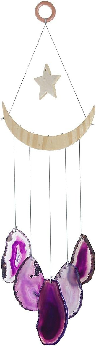 rockcloud Agate Slices Geode Wind Chime Home Garden Decoration Figurine