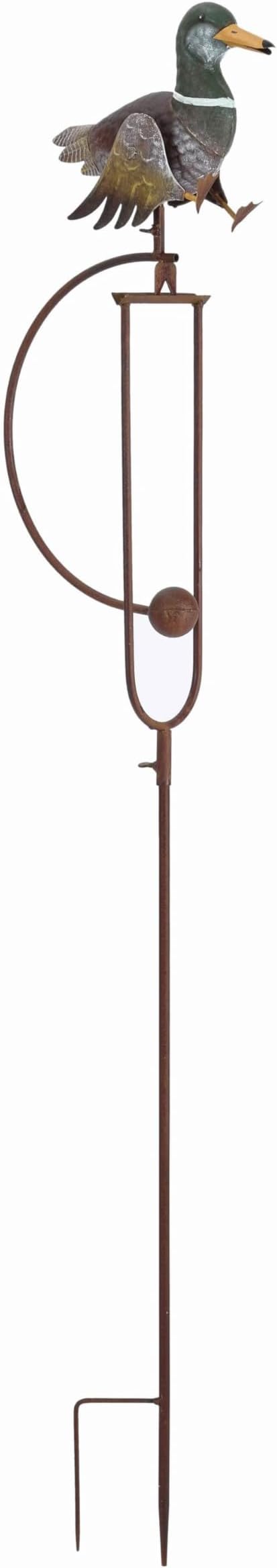 Metal Bird Garden Rocking Stakes with Dual Motion (Mallard Duck)