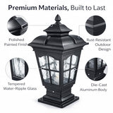 Outdoor Post Light - 17.72" Hardwired E26 Pier Mount Lantern