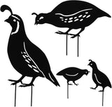 COHEALI Metal Quail Garden Stakes 4pcs Silhouette Quail Family Stake Farm Animal Decorations for Outdoor Garden Patio Lawn Yard Pathway Sticks Decor