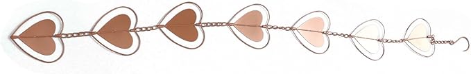 Metal Rain Chain Drainage Function Decorative Heart Shape Wind with Hook for Balcony Patio Hallway