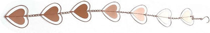 Metal Rain Chain Drainage Function Decorative Heart Shape Wind with Hook for Balcony Patio Hallway