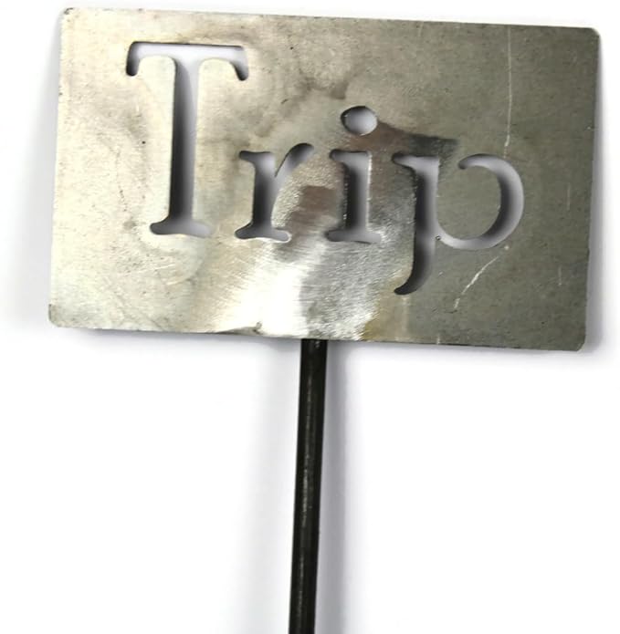 Classic Metal Garden Markers Clearance Items 20 to 33 Inches Tall (Raw Unfinished Steel, Trip)