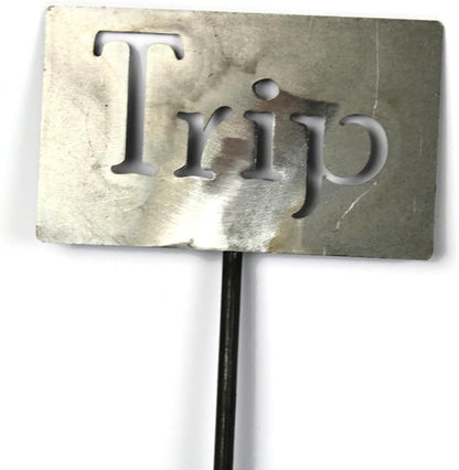 Classic Metal Garden Markers Clearance Items 20 to 33 Inches Tall (Raw Unfinished Steel, Trip)