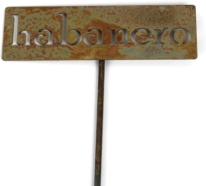 Classic Metal Garden Markers Clearance Items 20 to 33 Inches Tall (habanero, Naturally Rusted)