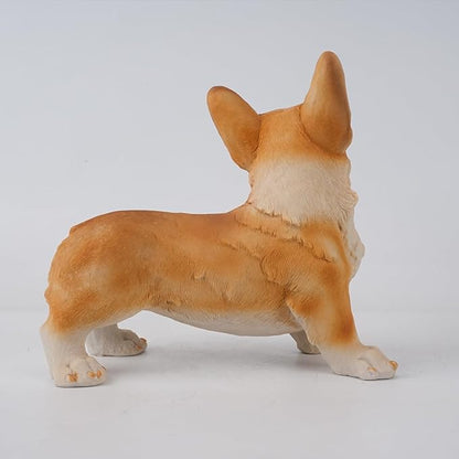 Brown Corgi Statues Outdoor Decorative, Dog Memorial Statue for Yard Lawn Patio Porch, Garden Pet Grave Marker Figures,