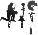 POPETPOP Acrylic Garden Soldier Adornment Outdoor Lawn Stake Decorative Ornament Weather Resistant Garden Statue for Backyard Front Lawn Decoration