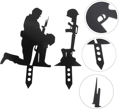 POPETPOP Acrylic Garden Soldier Adornment Outdoor Lawn Stake Decorative Ornament Weather Resistant Garden Statue for Backyard Front Lawn Decoration