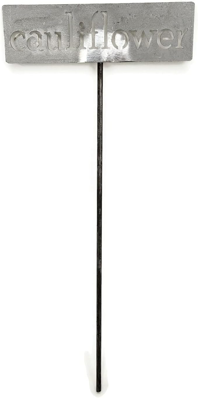 Classic Metal Garden Markers 19 Inches Tall (cauliflower, Raw, Unfinished Steel (will rust with time))