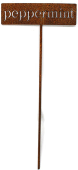 Classic Metal Garden Markers 19 Inches Tall (peppermint, Naturally Rusted)