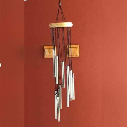 Wind Chimes for Outside with 12 Aluminum Tubes Wind Bells, 23 Inches Melody Windchimes Outdoors for Farmhouse Garden Patio Home Decor (Silver)