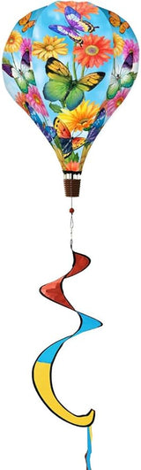 Fluttering Butterflies Spring Hot Air Balloon Wind Twister 54" x 12" Briarwood Lane