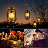 4 Pack Bronze LED Lanterns - Dancing Flame, Battery-Powered, Remote