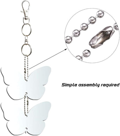 Keep Birds Away Mirror Disc, Hanging Reflectors to Scare Birds Away from Your House and Garden, 16 Butterfly Discs