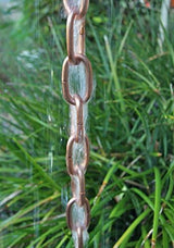 Large Copper Link Rain Chain with Installation Kit (9 Foot)