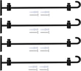 Koutemie Wall Garden Flag Stand Holder Pole with Stoppers for 12 x 18 Outside Small Yard Flags Décor, One Piece Wall Mounted Metal Garden Flag Scroll Hanger for Mailbox Post, Black, 4 Pack