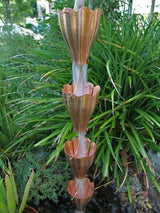 Nutshell Stores XL Scallop Cups Rain Chain - Copper - 8 Feet