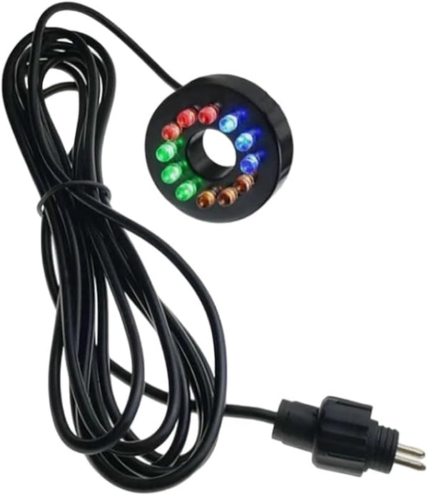 Replacement 12V Underwater 12-LED Lights Ring Submersible Fountain Pond Underwater Lights (Color Slowly Changed)