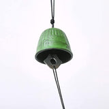 Japanese Bless Small Wind Chimes Outdoor, Green Temple Bell Iwachu Cast Iron Lucky Temple Wind Bell Memorial and Sympathy Wind Chimes for Outside or Indoor for Good Luck Garden, Patio, Balcony