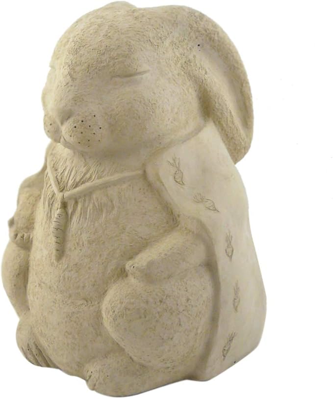 Modern Artisans Meditating Rabbit - Cast Stone Garden Sculpture, Large Size, American Made