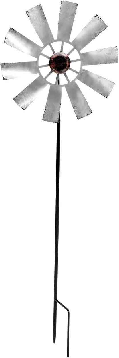 Yardwe Large Metal Windmill Ornament Outdoor Garden Decor Rotatable Wind Spinner with Durable Metal Construction for Lawn Patio Courtyard