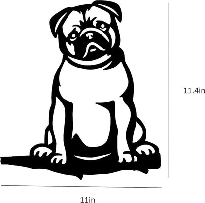Metal Garden Dog Statue Ornament Gift Metal Art Dog Silhouette Decoration Steel Dogs Statue Decorative Garden Stakes for Yard, Lawn, Patio, Pathway (Bulldog)
