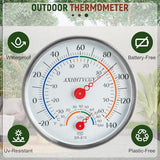 Indoor Outdoor Thermometer Hygrometer, Large Dial