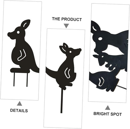 SUPVOX Hollow Kangaroo Yard Art Decor Large Outdoor Statue for Garden Iron Material
