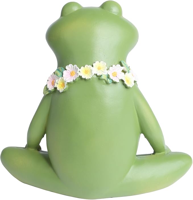 Yoga Frog Garden Decor for Outdoor Yard Decor - 7" Hand-Painted Resin Frog Outdoor Gifts, Frog Garden Statue Decorations for Patio,Yard,Lawn