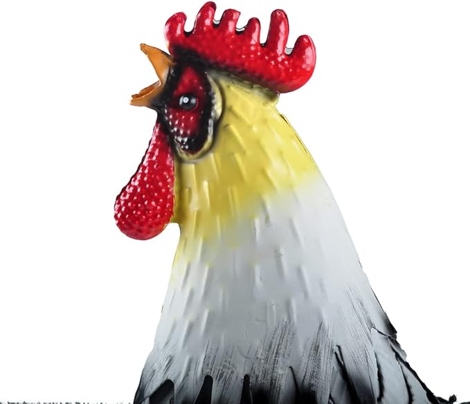 Metal Rooster Statue Garden Chicken Sculpture Decoration Metal Yard Art for Yard Outdoor Indoor Decoration (#D)