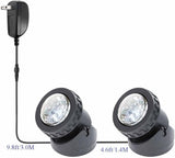 Pond Lights Colored with Timer, Fountain Lights Underwater LED Weighted IP68 Waterproof Dimmable Outdoor Spotlights for Lawn Pond Fountain Waterfall Landscape, 2 Lights