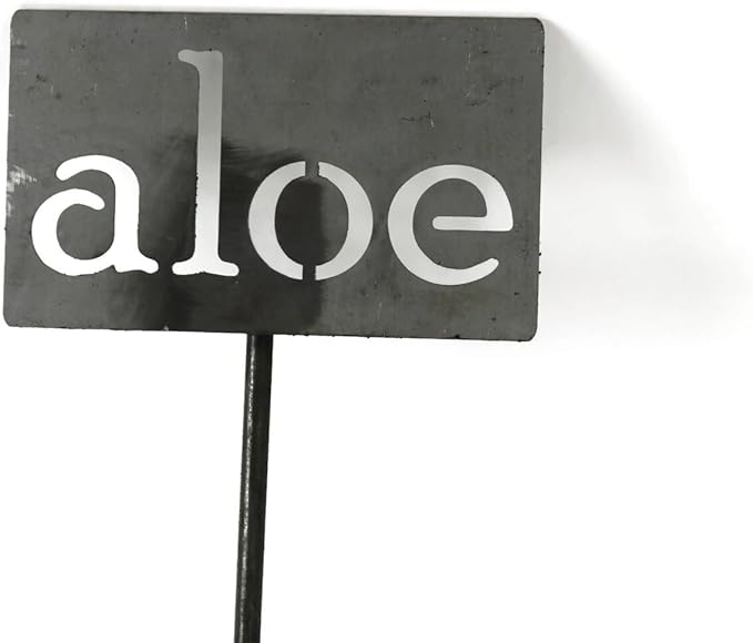Classic Metal Garden Markers 19 Inches Tall (aloe, Raw, Unfinished Steel (will rust with time))