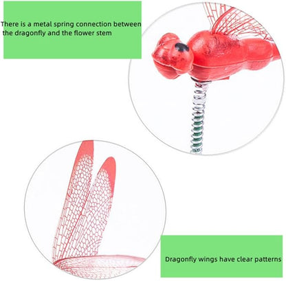 Garden Yellow Dragonfly Stakes with Sticks,3D Removable Fake Dragonfly,10" Waterproof Shaking Head Dragonflies Ornaments Garden Decor for Outside,Plant Decoration and House Warmings (25)