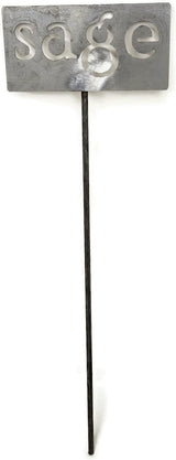 Classic Metal Garden Markers 19 Inches Tall (sage, Raw, Unfinished Steel (will rust with time))