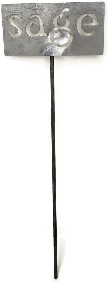 Classic Metal Garden Markers 19 Inches Tall (sage, Raw, Unfinished Steel (will rust with time))