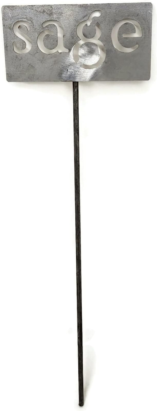 Classic Metal Garden Markers 19 Inches Tall (sage, Raw, Unfinished Steel (will rust with time))