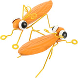MAGICLULU 2pcs Decorative Iron Figurines for Garden Lawn and Patio Adorable Outdoor Ornaments for Themed Parties and Bonsai Landscaping Yellow