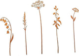 5Pcs Decorative Garden Stakes Metal Outdoor Yard Patio Pathway Rustic Ornaments Landscape Decor- Style a