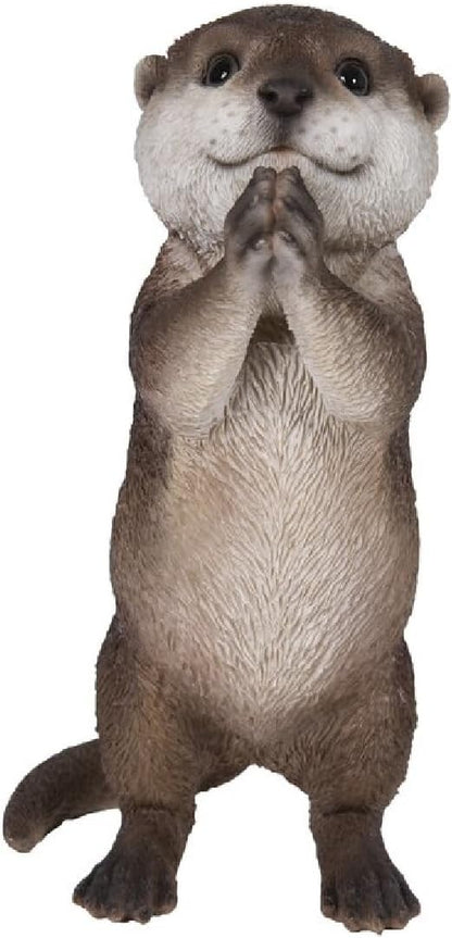 HI-LINE Praying Otter Outdoor Garden Statue - 7.5"