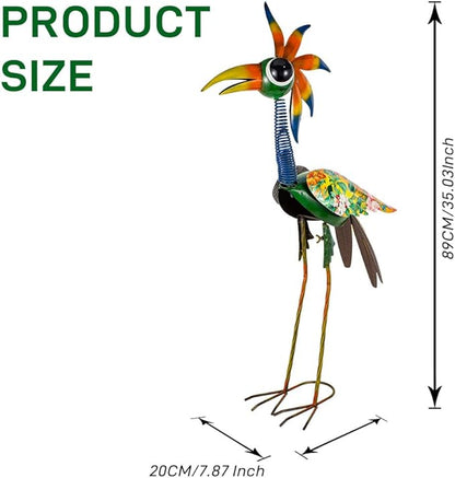Metal Bird Sculpture,35" Bird Decor Yard Statue Decorations Outdoor,Funny Sculpture for Patio, Lawn, Backyard,Housewarming Gift for Mom, Friends