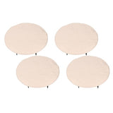 Outdoor Stepping Stones Garden Pathway Stones Landscape Stones 15.71in Round Polypropylene Resin with 6 Ground Stakes for Lawn Decor Walkway (Beige)