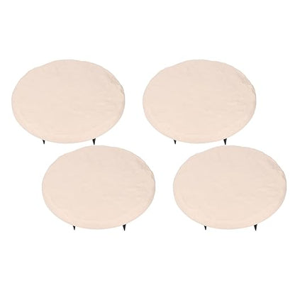 Outdoor Stepping Stones Garden Pathway Stones Landscape Stones 15.71in Round Polypropylene Resin with 6 Ground Stakes for Lawn Decor Walkway (Beige)