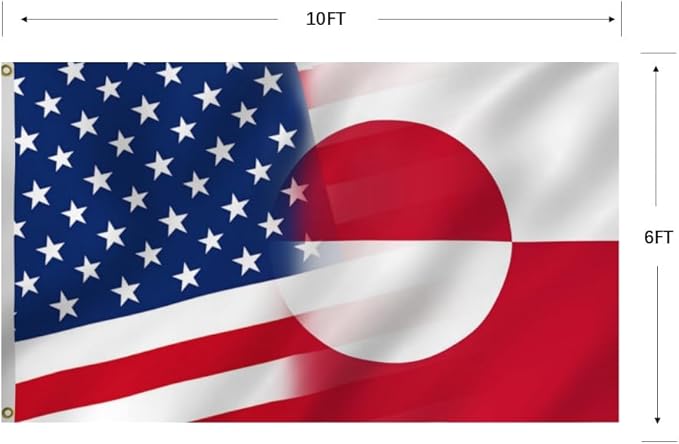 America Greenland Flag 6X10FT, USA Greenlander Friendship Flags,Both Sides Printed, Men Women Banner,Vibrant Colors, Double Stitched with 2 Brass Grommets, Bar Garden Street Decoration, GYM, Office Decor,Indoor Outdoor Use,Gifts. (X-US-GL, 6x10ft)