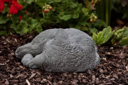 Curled up Sleeping cat Figurine Garden Resting Kitty Statue Cute Concrete cat Sculpture Great Gift for pet Lovers