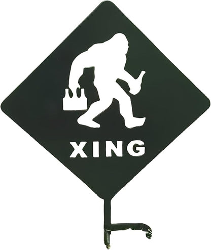 2025 Funny Bigfoot Garden Stake Metal Sign Art Yard Animal Decoration, Various Metal Sasquatch Black Big Foot Sculpture Outdoor Silhouette Statues for Garden Yard Patio Lawn (Crossing Sasquatch)