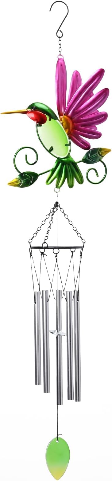 MUMTOP Hummingbird Wind Chimes for Outside, Metal Deep Tone Memorial Sympathy Wind Chime Windchimes for Patio, Outdoor,Garden,Yard,Window,Home Decor or Gifts for Women