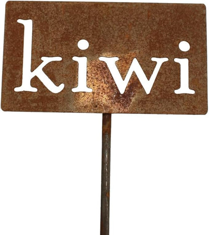 Classic Metal Garden Markers 19 Inches Tall (kiwi, Naturally Rusted)