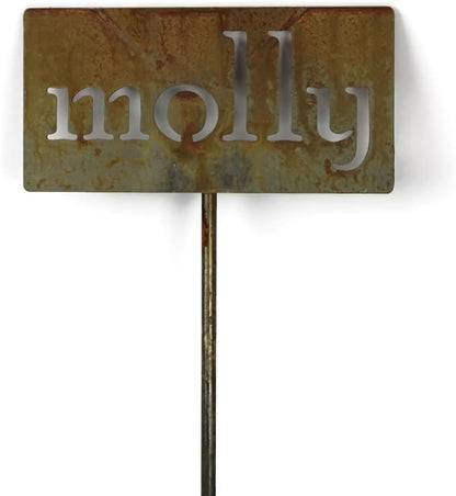 Classic Metal Garden Markers Clearance Items 20 to 33 Inches Tall (molly, Naturally Rusted)
